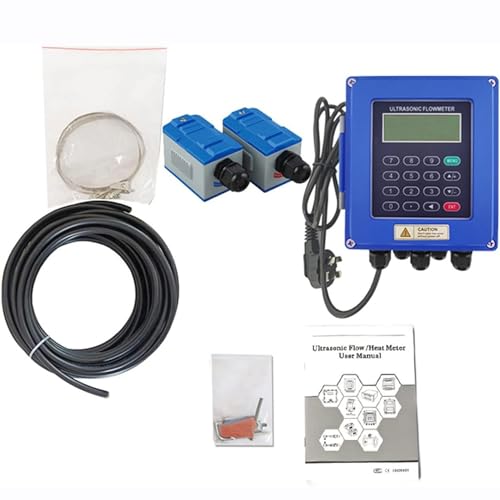 GEJLELDS Ultraschall-Durchflussmesser TUF-2000B Sensor Stationärer Ultraschall-Durchflussmesser Flüssigwasser-Durchflusskontrollzähler mit TS-2/TM-1/TL-1 Clip-Sensor DN15–6000 mm,TS-2(DN15-100mm) von GEJLELDS