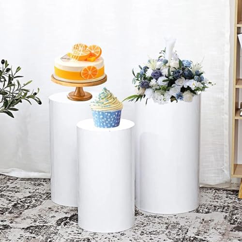 GEJLELDS Zylinder Ständer Für Party, Runde Zylinder Ständer Sockel Display, Metall Zylinder Display Sockel Steht Dekorative Säulen, Deko Säulen, DIY, Metallmaterial,3PcsB von GEJLELDS