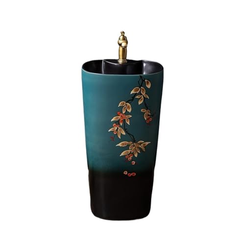 Bodenstehendes Badezimmer-Waschbecken mit Wasserhahn und Abfluss-Set, Keramik-Waschbecken for den Außenbereich Bodenstehendes Badezimmer-Waschbecken mit Wasserhahn und Abfluss-Set, Keramik-Waschbecken for den Außenbereich von GEK208130