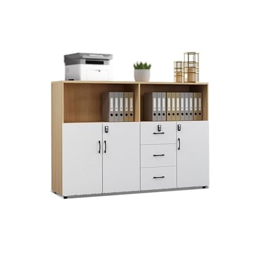 Büroschrank Abschließbarer Schubladenschrank, Aktenschrank, niedriger Schrank, Büro-Organizer, Aktenschrank, Trennwand, Lagerschrank, Druckerschrank Schublade(Bruin) von GEK208130