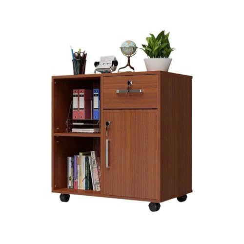 Büroschrank Mobiler abschließbarer Aktenschrank, Büroschrank, Datenschrank, Druckerschrank, Büro-Niedrigschrank, Lagerschrank Schublade(Red) von GEK208130