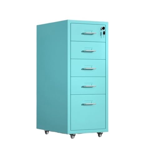 Büroschrank Verdickter Kommode aus kaltgewalztem Stahl, Aufbewahrungsschrank, multifunktionaler Daten-Organizer-Schrank, 5-lagiger Büro-Aktenschrank mit großer Kapazität Schublade(Blue) von GEK208130
