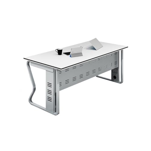 Einfach Eleganter Boss-Schreibtisch von Büromöbeln – Geräumiger Einzelschreibtisch mit einer weißen, großen Tischplatte und viel Platz auf der Unterseite for Zuhause oder bei der Arbeit Schreiben(160x Einfach Eleganter Boss-Schreibtisch von Büromöbeln – Geräumiger Einzelschreibtisch mit einer weißen, großen Tischplatte und viel Platz auf der Unterseite for Zuhause oder bei der Arbeit Schreiben(160x von GEK208130