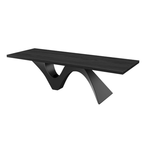 Einfach Moderner Chefschreibtisch, geräumiger Schreibtisch aus Eschenholz, PC-Arbeitsplatz mit Beinen aus gewelltem Kartonstahl, Schwarz Schreiben(XL) von GEK208130