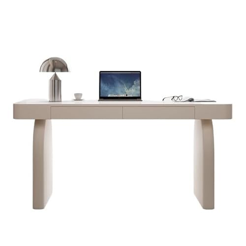GEK208130 Einfach Laptop-Schreibtisch aus Massivholz for das Home Office, moderner, Schlichter weißer Schreibtisch mit Schubladen, Schminktisch Schreiben(M) von GEK208130