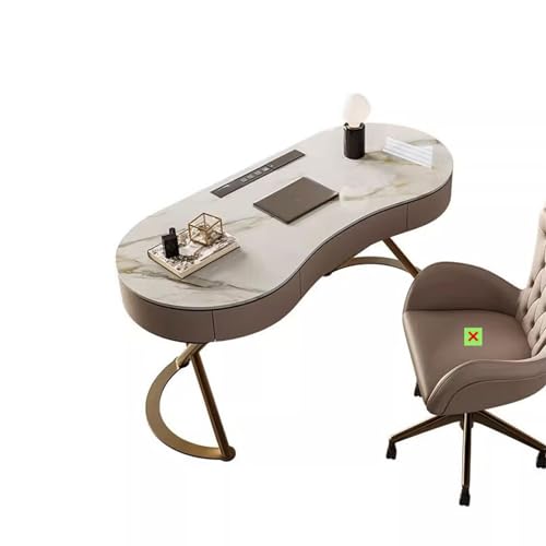 GEK208130 Einfach Leichter Luxus-Schreibtisch aus Steinschiefer, PC-Tisch fürs Büro, Schreibtisch fürs Arbeitszimmer, einfacher Beratungs-Empfangstisch und Stühle Schreiben(120 * 60 * 75cm) von GEK208130
