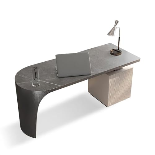 GEK208130 Einfach Minimalistischer Schreibtisch Moderner PC-Tisch aus Steinplatten Home Study Designer High-End-Büroschreibtisch Schreiben(Grigio,160 * 70 * 74cm) von GEK208130