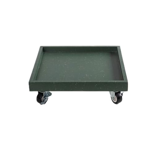 GEK208130 Garten Beweglicher quadratischer Pflanzenuntersetzer mit Rädern, Pflanzgefäß-Tropfschalen aus Kunstharz for drinnen und draußen Topfpflanzen(Green,XXL) von GEK208130