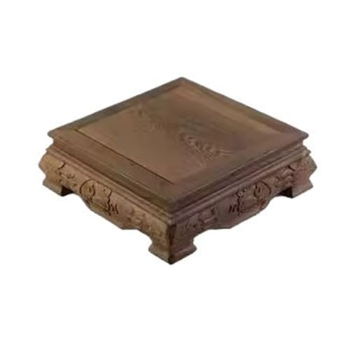 GEK208130 Garten Chinesische Carving Holz Sockel Rechteck Basen Tee-Sets Figuren Display Stand Topfpflanzen(Mittel) von GEK208130