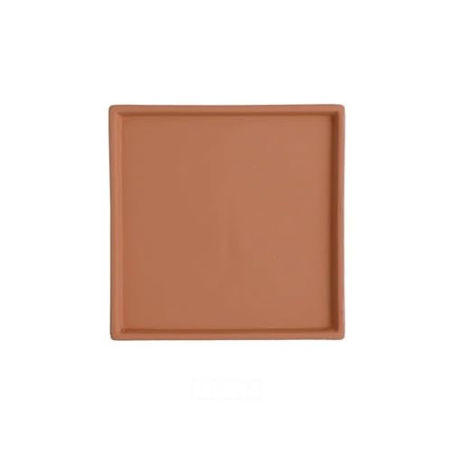 GEK208130 Garten Quadratische Pflanzenuntertasse for den Schreibtisch, Tropfschale aus Keramik for Blumenpaletten for den Wohnzimmerbalkon Topfpflanzen(Orange) von GEK208130