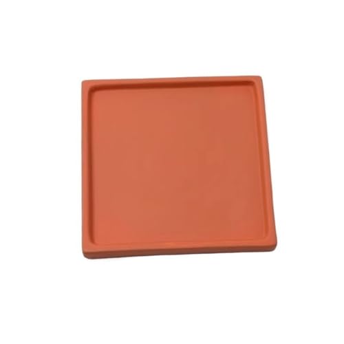 GEK208130 Garten Quadratische Pflanzuntersetzer for den Schreibtisch, for den Hausgarten, for Tropfschalen aus Keramik Topfpflanzen(Orange,Groß) von GEK208130