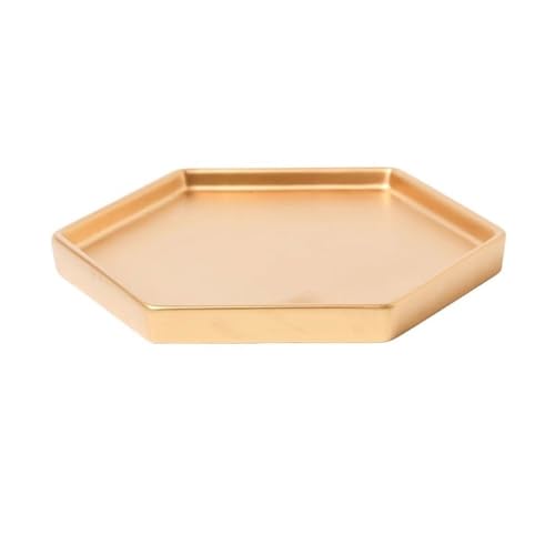 GEK208130 Garten Sechseckige Tropfschale for Blumentöpfe, Keramik-Untertasse for die Gartenarbeit im Homeoffice Topfpflanzen(Gold,3XL) von GEK208130