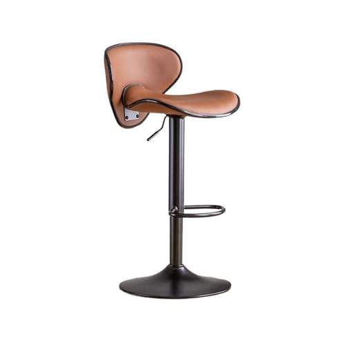 GEK208130 Mehrzweck Leichte, luxuriöse europäische Barhocker mit Rückenlehne, Lift-Bar, Eisen, kreativer Kücheninselstuhl, PU-Leder, hohe Hocker Modern(Bruin) von GEK208130
