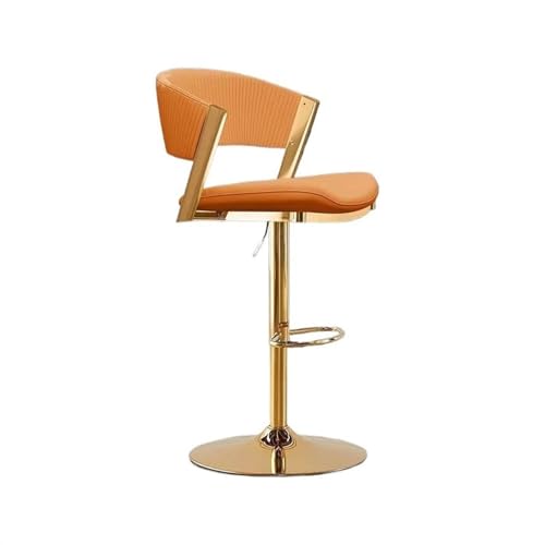GEK208130 Mehrzweck Licht Luxus Bar Stuhl Einfache Haushalt Rückenlehne Stuhl Hotel Stuhl Freizeit Verhandlung Stuhl PU Leder Lift Drehstuhl Modern(Orange) von GEK208130