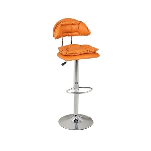 GEK208130 Mehrzweck Licht Luxus Rückenlehne Haushalt Hohe Stuhl Moderne Kreative Weiche Paket Lift Bar Stuhl Einfachen Drehbaren Stuhl Modern(Orange) von GEK208130