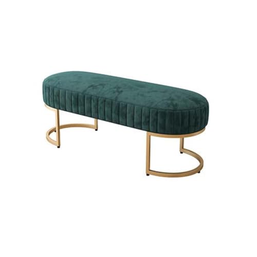 GEK208130 Modern Elegante Samt-Eingangsbank, gepolsterte, getuftete Schlafzimmer-Endbank, Ottomane mit goldenen Beinen, for Wohnzimmer, Foyer, Schlafzimmer Dekorativ(Green,120 * 40 * 45cm) von GEK208130