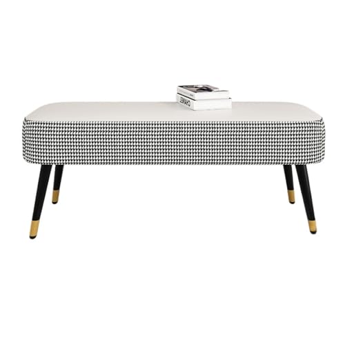 GEK208130 Modern Gepolsterte Schlafzimmerbänke, Wohnzimmer-Fußstützenhocker mit Metallbeinen for den Eingangsbereich, das Esszimmer, das Schlafzimmer und das Ende des Bettes Dekorativ(Beige) von GEK208130