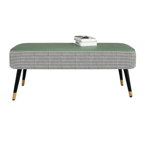 GEK208130 Modern Gepolsterte Schlafzimmerbänke, Wohnzimmer-Fußstützenhocker mit Metallbeinen for den Eingangsbereich, das Esszimmer, das Schlafzimmer und das Ende des Bettes Dekorativ(Green) von GEK208130