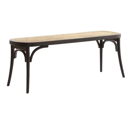 GEK208130 Modern Rattan-Stuhl, Bank, Massivholz, Esszimmerstuhl, Zuhause, Freizeit, natürliches Rattan, Nachttisch, Hocker, Schuhbank Dekorativ(Schwarz) von GEK208130
