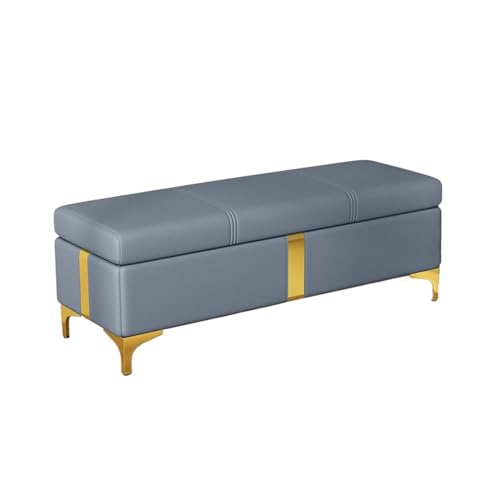 GEK208130 Modern Schlafzimmer-Aufbewahrungsbank, Ende des Bettes, Leder, Sofabank, Fenster, Sitzgelegenheit, Kamin, Spielzeugaufbewahrung... Dekorativ(Blue,100 * 40 * 45cm) von GEK208130