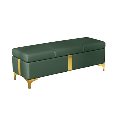 GEK208130 Modern Schlafzimmer-Aufbewahrungsbank, Ende des Bettes, Leder, Sofabank, Fenster, Sitzgelegenheit, Kamin, Spielzeugaufbewahrung... Dekorativ(Green,150 * 40 * 45cm) von GEK208130