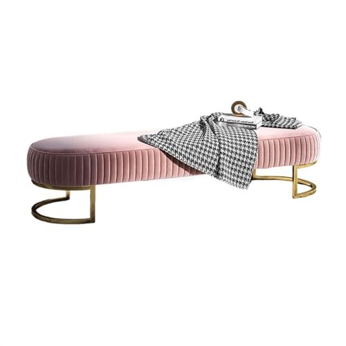 GEK208130 Modern Schuhgeschäft, Bekleidungsgeschäft, Schuhanprobebank, dekorativer Langer Sofahocker, Zuhause, Schlafzimmer, Nachttischhocker, dekorative Möbel Dekorativ(Pink,80cm) von GEK208130