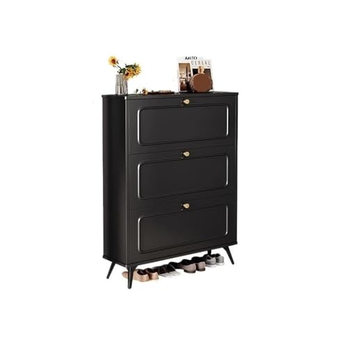 GEK208130 Modern Schwarzer ultradünner Schuhschrank for den Eingangsbereich der Veranda, integrierter Wandschrank, extrem schmales Schuhregal for den Außenbereich Organizer von GEK208130