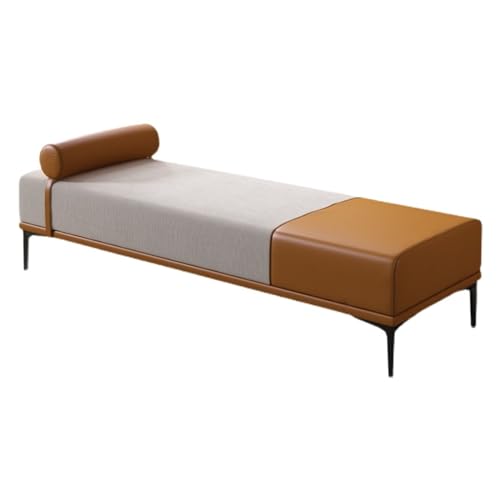 GEK208130 Modern Stoff-Aufbewahrungsbank for den Eingangsbereich, Polsterbank for das Schlafzimmerende des Bettes, Fußstütze im Wohnzimmer, Ottomane, Orange Dekorativ(150 * 50 * 42cm) von GEK208130