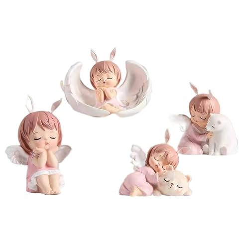 GEK208130 Moderne Niedliche Schreibtisch-Dekorationen for Zuhause und Wohnzimmer, Geschenkset mit 4 Stück for Mädchen, geeignet for Schreibtisch und Bürotisch. Skulptur(Pink) von GEK208130
