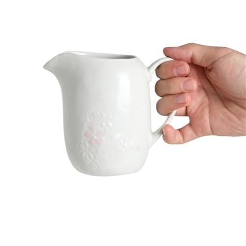 GEK208130 Sauciere Handbemalter Keramik Sahnekrug Soßentopf mit Henkel Niedliche Spitzausgießer Soßenboot Milchtöpfe(Weiß) von GEK208130