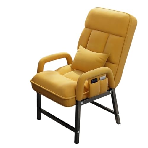 GEK208130 Schreibtischstuhl Ergonomischer Bürostuhl aus Stoff for Empfangsbüros, Besprechungs- und Wartezimmer, Büro- und Heimschreibtischstuhl Drehstuhl(Yellow) von GEK208130