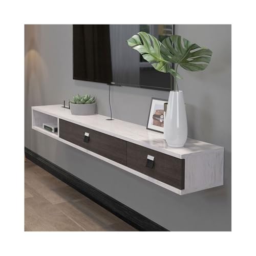 GEK208130 Tv Schrank An der Wand montierter TV-Schrank, schwebende Regale mit 2 Türen, Entertainment-Media-Konsolencenter for das Wohnzimmer Fernsehschrank(Weiß,Klein) von GEK208130