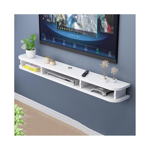 GEK208130 Tv Schrank Multimedia-Aufbewahrungsregal, schwebender TV-Ständer for das Wohnzimmer, schwebende Regale, Aufbewahrungsschrank Fernsehschrank(Weiß) von GEK208130