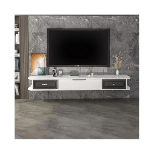 GEK208130 Tv Schrank Schwebender TV-Ständer zur Wandmontage, Entertainment-Center, Medienwandeinheiten mit 3 Türen, Wohnmöbel Fernsehschrank(Schwarz,200x23x20cm) von GEK208130
