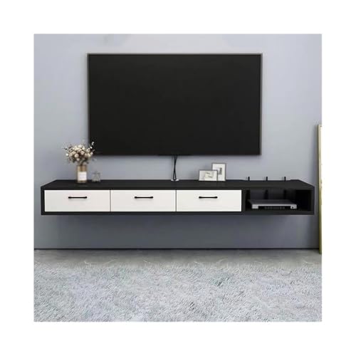 GEK208130 Tv Schrank Schwebendes TV-Gerät, Schwebender TV-Ständerschrank, TV-Geräte for das Wohnzimmer, Medienwand Fernsehschrank(Schwarz,180x23x20cm) von GEK208130