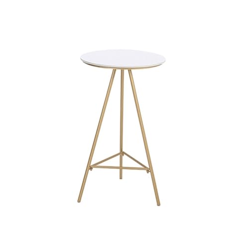 GEK208130 Zuhause Moderner Kleiner Bartisch aus Eisen for Zuhause, Freizeit, Marmor, hoher Tisch for Enge Räume Thekentisch(Weiß) von GEK208130