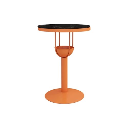 GEK208130 Zuhause Orange Rock Platte Eisen Stehtisch Home Balkon Freizeit Runder High Top Pub Tisch for Milch Tee Shop, Coffee Shop Thekentisch(Klein) von GEK208130