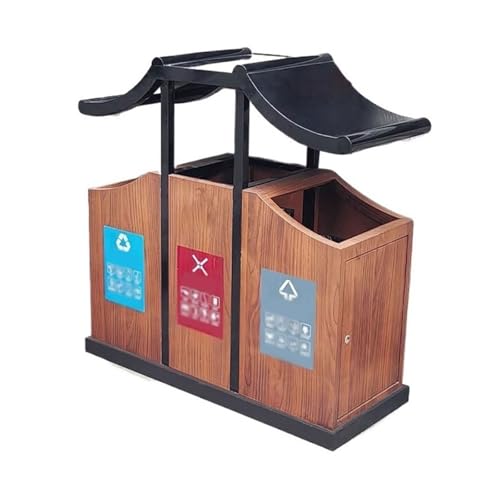 Großer Abfallbehälter Kreativitäts-Mülleimer im Dachstil, DREI klassifizierte Metall-Mülleimer for malerische Orte im Freien Innenhof Großer Abfallbehälter Kreativitäts-Mülleimer im Dachstil, DREI klassifizierte Metall-Mülleimer for malerische Orte im Freien Innenhof von GEK208130