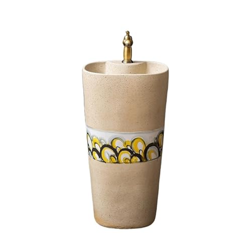 Integriertes Badezimmer-Waschbecken mit Wasserhahn und Abfluss-Set, Keramik-Waschbecken for den Garten Integriertes Badezimmer-Waschbecken mit Wasserhahn und Abfluss-Set, Keramik-Waschbecken for den Garten von GEK208130