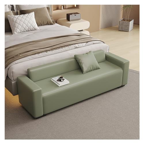 Modern Bettbank for Schlafzimmer, Schlafzimmerbank, Eingangsbank mit gepolstertem Sitz und Massivholzbeinen for Wohnzimmer, Esszimmer, Eingangsbereich, Schlafzimmer Dekorativ(Light green,180*55*60cm) von GEK208130