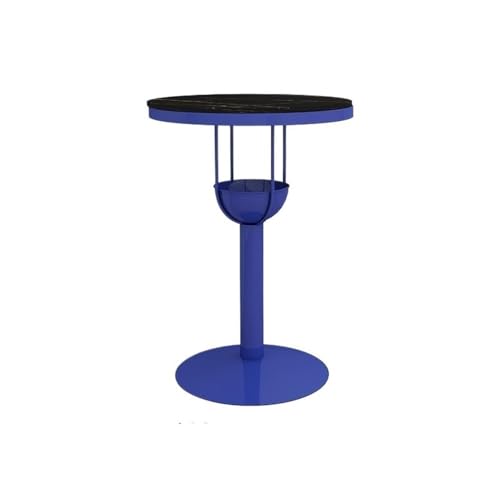 Zuhause Blue Rock Slab Eisen Stehtisch Home Balkon Freizeit Runder High Top Pub Tisch for Milchteeladen, Café Thekentisch(Groß) von GEK208130