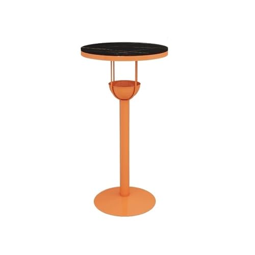 Zuhause Orange Rock Platte Eisen Stehtisch Home Balkon Freizeit Runder High Top Pub Tisch for Milch Tee Shop, Coffee Shop Thekentisch(Groß) von GEK208130
