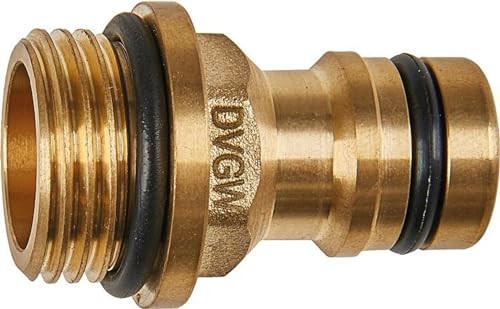 GEKA KARASTO GEKA plus Gerätestecker Trinkwasser (Ersatzteil für Reinigungspistolen, Außengewinde G1/2, aus Messing mit DVGW Zertifizierung, Zubehör für Gartengeräte) 46.1829.9, Gold von GEKA KARASTO