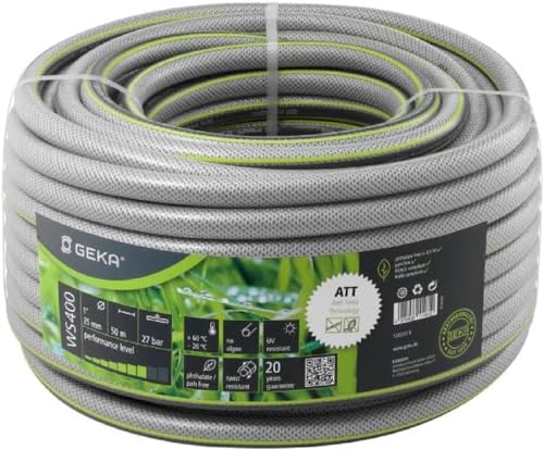 GEKA plus Wasserschlauch WS400, Schlauchgröße Zoll 1“, Schlauchlänge 50 m, 5-lagiger Schlauchaufbau, Gartenschlauch, 13.0217.9 von GEKA plus