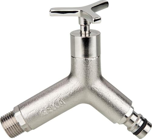 Geka 7121X Design-Wasserhahn G 1/2 Zoll MS NI mit Stecker, Silber, 18 x 8 x 13 cm von Geka