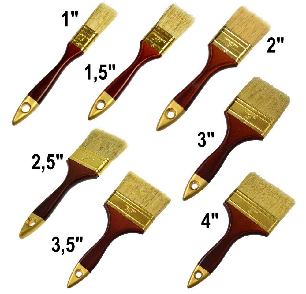 GEKO Flachpinsel Flachpinsel 1'' 1,5'' 2'' 2,5'' 3'' 3,5'' 4'' universal Profi-Pinsel, allen Arten von Farben von GEKO