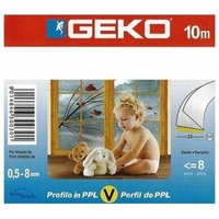 Geko - Selbstklebende Dichtung V-Profil, 10m, transparent, für Schiebefenster von GEKO