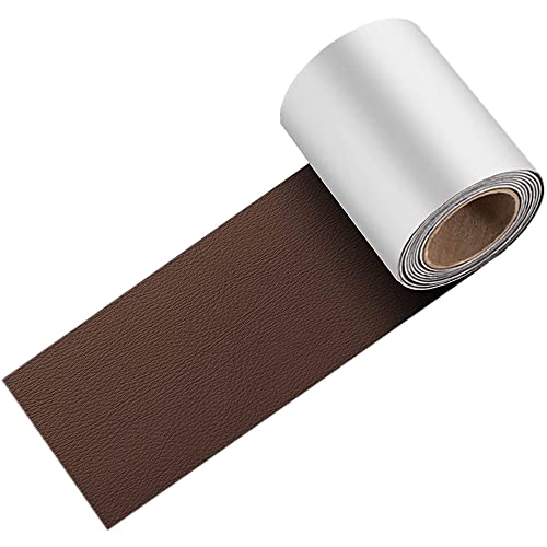 GELAISI 7.6 * 152cm Mittelbraun Leder Patch Kit Selbstklebende,PVC Lederfolie,Kunstleder Rindsleder Optik,Lederreparatur Für Couch Sofa Risse, Verbrennungen, Autositze Zubehör von GELAISI