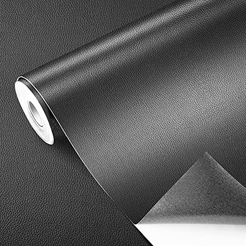 GELAISI Kunstleder Selbstklebend 60 * 200cm Grau Leder Patch Kit Selbstklebende Lederflicken,Lederoptik Folie Dekofolie Möbelfolie Tapeten Lederreparatur Polster für Schrank Ledertasche Autositz Sofa von GELAISI