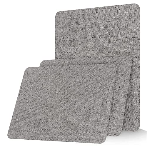 GELAISI Leinen Fabric selbstklebend Grau 20x28cm-3er Leinenstoff Reparatur Patch Self-Adhesive für Sofas,Autositze,Bürostuhl,Kopfteile,Kunsthandwerk,Reparieren Sie Löcher,Risse,Verbrennungen von GELAISI